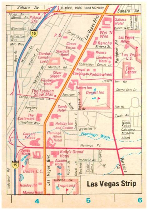 old las vegas strip map.